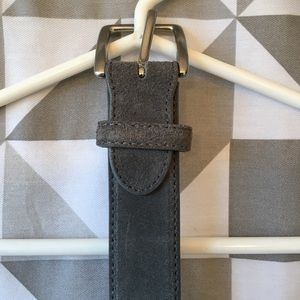 Men’s Vera Pelle gray suede and leather belt
